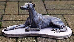 A Whippet statue in stoneware
